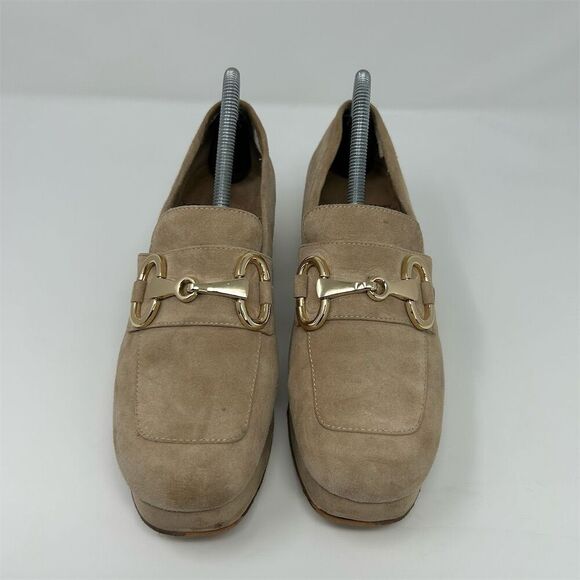 Jeffrey Campbell Women's Platform Loafers Size 9 Nude Suede Preppy Casual - Picture 4 of 14
